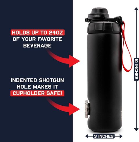 Wild Man Drinking Company RIPTIDE™ The Shotgun Bottle™ – First Ever Stainless Steel Water Bottle with Integrated Shotgun Hole, 24oz Leak Proof, Chug Cap for Gym, Sports, Tailgates, Golfing, Parties in Saudi Arabia