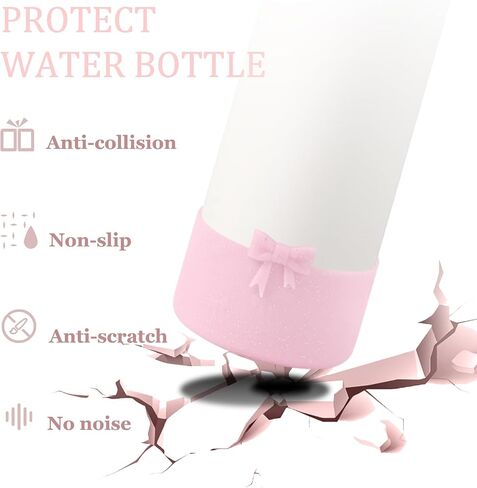 حذاء واقي من السيليكون متوافق مع Owala 32oz، واقي ممتص للصدمات سفلي من أجل FreeSip، Twist، and Flip زجاجات مياه من الفولاذ المقاوم للصدأ (وردي) in Kuwait