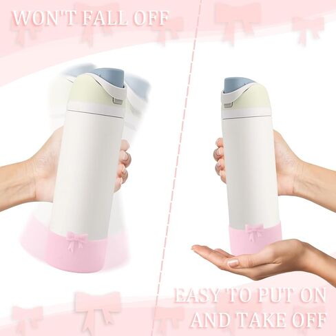 حذاء واقي من السيليكون متوافق مع Owala 32oz، واقي ممتص للصدمات سفلي من أجل FreeSip، Twist، and Flip زجاجات مياه من الفولاذ المقاوم للصدأ (وردي) in Kuwait