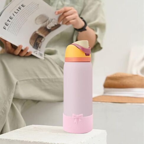 حذاء واقي من السيليكون متوافق مع Owala 32oz، واقي ممتص للصدمات سفلي من أجل FreeSip، Twist، and Flip زجاجات مياه من الفولاذ المقاوم للصدأ (وردي) in Kuwait