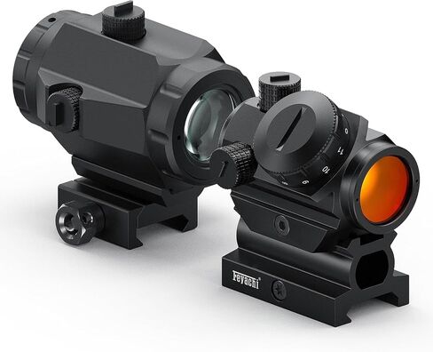 Feyachi RS-23 Red Dot Sight with M40 3X Magnifier Combo Kit, 1x22mm Red Dot Sight & Magnifier Built-in Flip Mount Combo, Absolute Co-Witness in Saudi Arabia