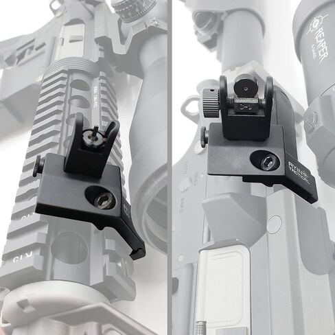 AYIN Tactical Flip Up Iron Sights for Rifle, Rapid Transition Backup Front and Rear Iron Sight, Picatinny Rail and Weaver Rail in Saudi Arabia