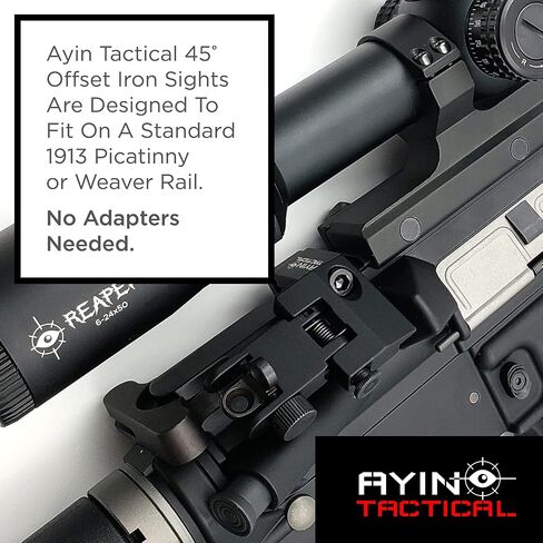 AYIN Tactical Flip Up Iron Sights for Rifle, Rapid Transition Backup Front and Rear Iron Sight, Picatinny Rail and Weaver Rail in Saudi Arabia