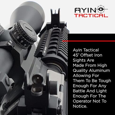 AYIN Tactical Flip Up Iron Sights for Rifle, Rapid Transition Backup Front and Rear Iron Sight, Picatinny Rail and Weaver Rail in Saudi Arabia