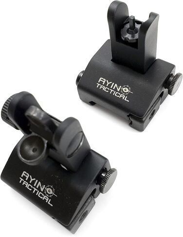 AYIN Tactical Flip Up Iron Sights for Rifle, Rapid Transition Backup Front and Rear Iron Sight, Picatinny Rail and Weaver Rail in Saudi Arabia