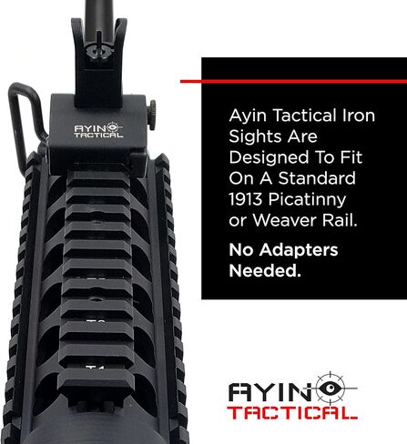 AYIN Tactical Flip Up Iron Sights for Rifle, Rapid Transition Backup Front and Rear Iron Sight, Picatinny Rail and Weaver Rail in Saudi Arabia