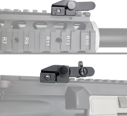 AYIN Tactical Flip Up Iron Sights for Rifle, Rapid Transition Backup Front and Rear Iron Sight, Picatinny Rail and Weaver Rail in Saudi Arabia