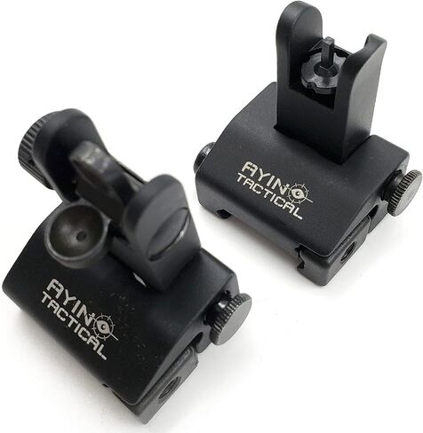 AYIN Tactical Flip Up Iron Sights for Rifle, Rapid Transition Backup Front and Rear Iron Sight, Picatinny Rail and Weaver Rail in Saudi Arabia