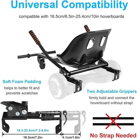 مرفق مقعد Hishine Hoverboard للوحة التحويم مقاس 6.5 بوصة - 10 بوصة، تصميم ترقية سيارات الألعاب لا حاجة لأشرطة الفيلكرو، ملحق مجموعة تحويل Go Kart لسكوتر التوازن الذاتي يتحول إلى عربة الذهاب in Kuwait