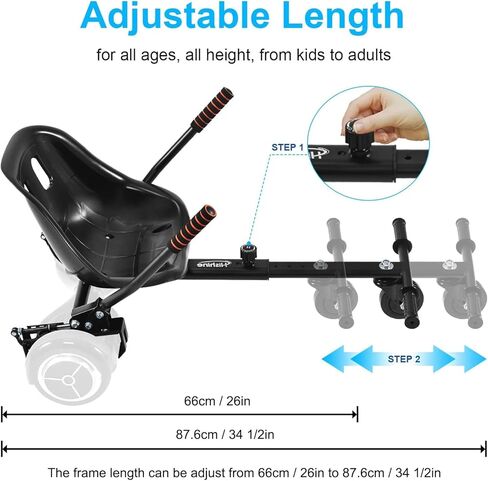 مرفق مقعد Hishine Hoverboard للوحة التحويم مقاس 6.5 بوصة - 10 بوصة، تصميم ترقية سيارات الألعاب لا حاجة لأشرطة الفيلكرو، ملحق مجموعة تحويل Go Kart لسكوتر التوازن الذاتي يتحول إلى عربة الذهاب in Kuwait