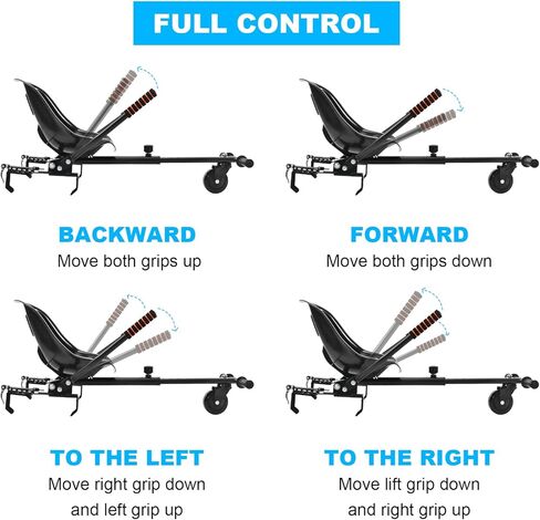 مرفق مقعد Hishine Hoverboard للوحة التحويم مقاس 6.5 بوصة - 10 بوصة، تصميم ترقية سيارات الألعاب لا حاجة لأشرطة الفيلكرو، ملحق مجموعة تحويل Go Kart لسكوتر التوازن الذاتي يتحول إلى عربة الذهاب in Kuwait