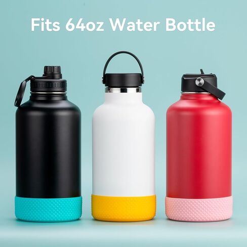 Silicone Water Bottle Protector, Bottle Boot compatible with Hydro Flask 2.0 Wide Mouth 64 oz Water Bottle, Iron Flask Wide Mouth, YETI Rambler 64 oz Bottle and Others in Kuwait