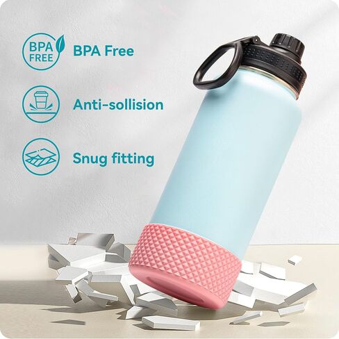 Silicone Water Bottle Protector, Bottle Boot compatible with Hydro Flask 2.0 Wide Mouth 64 oz Water Bottle, Iron Flask Wide Mouth, YETI Rambler 64 oz Bottle and Others in Kuwait