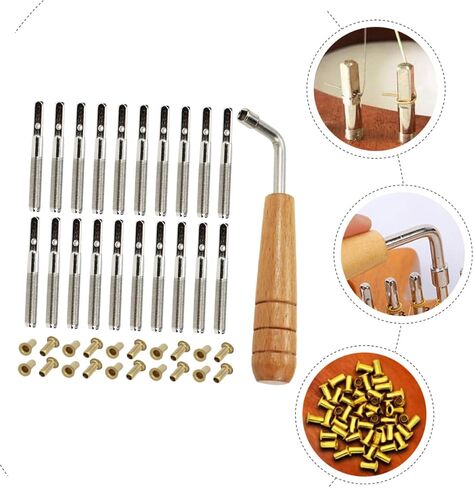Lyre سلسلة مسمار استبدال المهنية Lyre القيثارة ضبط الوتد مجموعة قوي والبناء سهلة الاستخدام للآلات الموسيقية in Saudi Arabia