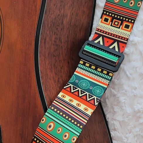 حزام الجيتار - حزام من قماش الجاكار قابل للتعديل للجيتار الكهربائي الصوتي والباس in Kuwait