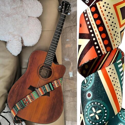 حزام الجيتار - حزام من قماش الجاكار قابل للتعديل للجيتار الكهربائي الصوتي والباس in Kuwait