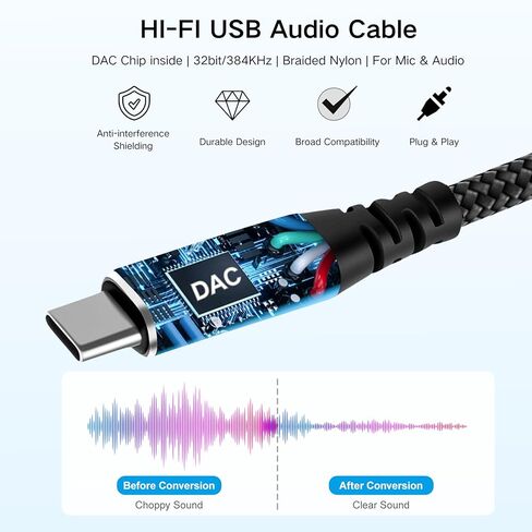 كابل صوت USB C إلى Dual XLR ذكر، كابل صوت ستيريو من النوع C إلى 2 XLR ذكر للهواتف الذكية، والكمبيوتر المحمول إلى مكبر صوت يعمل بالطاقة، وخلاط الصوت، ومكبر الصوت | تقليل الضوضاء وموصلات مطلية بالذهب - 6.6 قدم in Kuwait