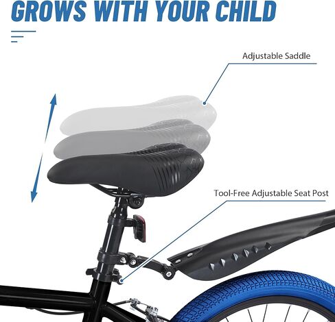 دراجة أطفال مقاس 20 بوصة طراز BMX، دراجات بناتي أولاد تتراوح أعمارهم بين 8 و12 عامًا، دراجة أطفال ذات سرعة واحدة للأولاد والبنات، دراجة أولاد خفيفة الوزن مع مقعد قابل للتعديل، ألوان متعددة in Kuwait