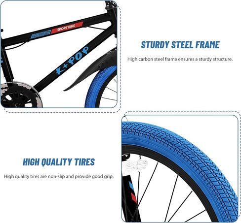 دراجة أطفال مقاس 20 بوصة طراز BMX، دراجات بناتي أولاد تتراوح أعمارهم بين 8 و12 عامًا، دراجة أطفال ذات سرعة واحدة للأولاد والبنات، دراجة أولاد خفيفة الوزن مع مقعد قابل للتعديل، ألوان متعددة in Kuwait