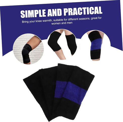 Knee Protector Sleeves 4-Piece Set of Thickened Warm Knee Pads for Joint Support Breathable Elastic Leg Warmers for Fitness and Sports for Winter and Sleeping in Saudi Arabia