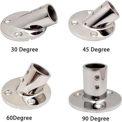 Heavy Dudy 316 Stainless Steel Boat Round Base,30°/45°/60°/90° Marine Yacht Hand Rail Fitting Rail Tube Stanchion Base Column Accessories -1Pack in Saudi Arabia
