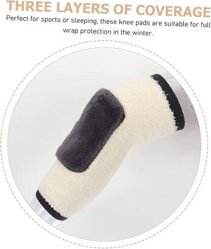 1 Pair Thickened Knee Warmers Three Protectors for Winter for Seniors and Active Use Soft Fleece Lining for Maximum Warmth in Saudi Arabia