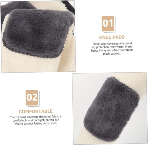 1 Pair Thickened Knee Warmers Three Protectors for Winter for Seniors and Active Use Soft Fleece Lining for Maximum Warmth in Saudi Arabia