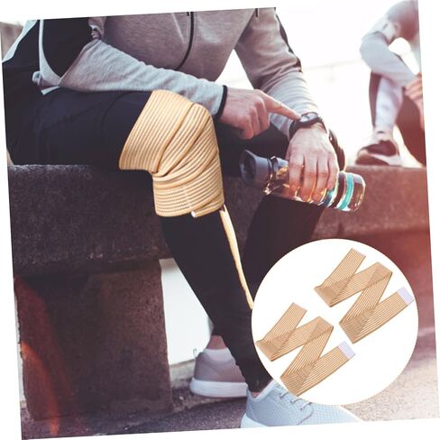 2 Rolls Elastic Knee Compression Straps for Fitness Breathable Support for Running Basketball and Sports Injury and Reduces Strain Skin Tone in Saudi Arabia