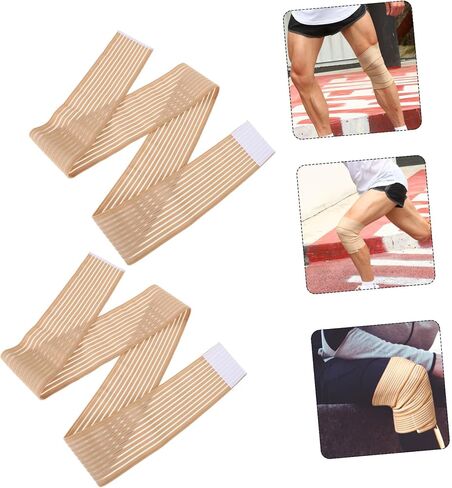 2 Rolls Elastic Knee Compression Straps for Fitness Breathable Support for Running Basketball and Sports Injury and Reduces Strain Skin Tone in Saudi Arabia