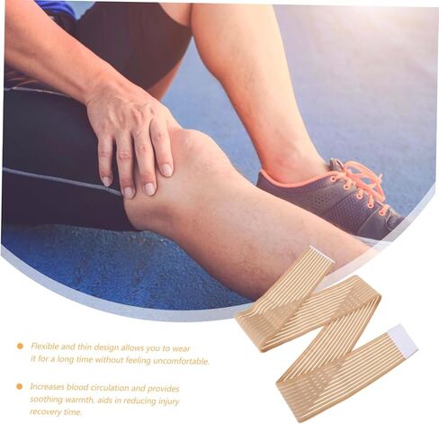 2 Rolls Elastic Knee Compression Straps for Fitness Breathable Support for Running Basketball and Sports Injury and Reduces Strain Skin Tone in Saudi Arabia