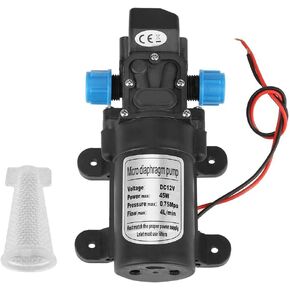 Diaphragm Pump Dc Micro Diaphragm Water Self Priming Pump Low Noise Stream With Filter Dc 12V 45W Micro Diaphragm Water Self Priming Pump Low Noise 4L/Min Stream Black With Filter