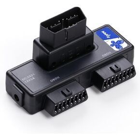 OBDII Splitter with Rotatable Male Port, bbfly-B33 1 Male Splitter to 2 Female J1962 Adapter (1 Pack)