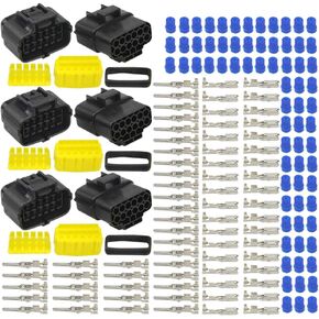 WMYCONGCONG 3 Kits 12 Pin Way Waterproof Electrical Connector Plug for Car Automotive (12 Pin)