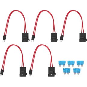 5Pcs Car Holder Connector PC Heavy Duty Wire Extension Mini Mini Holder Connector for Vehicle 20A 16AWG with 5 Line Length 230mm (ACK S 10.9mm)