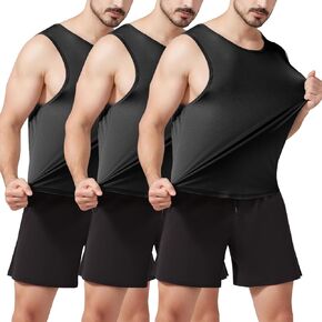 SS COLOR FISH 3 Pack Men Gym Workout Tank Tops Quick Dry Muscle Tee Shirts Mesh Bodybuilding Sleeveless Fitness T-Shirts