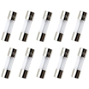 SIXQJZML 10 Pack F3AL Fast-Blow Fuse 3A 250V Glass Fuses 0.2 x 0.78 inch / 5 x 20 mm (3amp) (F3A)