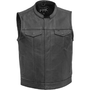First Mfg Co - Blaster - Men's Motorcycle Biker Riding Black Leather Vest