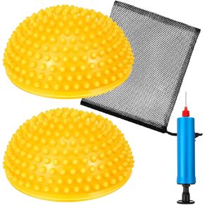 JellyArch 2 Pcs Softball Pitching Tools Softball Training Aid Pod Equipment for Pitcher Trainer Baseball Softball Pitching Hitting Throwing Develop Power Coordination Balance with Bag and Pump, Yellow