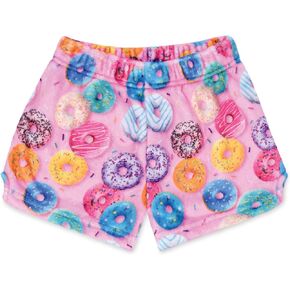 iscream Big Girls Silky Soft Bold Print Plush Fleece Shorts - Bake Shop Collection