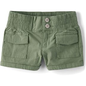 The Children's Place Girls' Cargo Utility Shortie Shorts