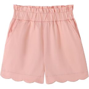 Noomelfish Girls Scalloped Stretch Twill Pull On Shorts with Pockets (5-12 Years)
