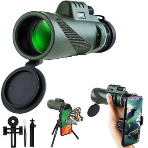 12x50 High Power Monocular Telescope with Smartphone Adapter Tripod Travel Bag, Larger Vision Waterproof Monoculars with BAK4 Prism & FMC Lens,for Bird Watching Hunting Hiking Camping