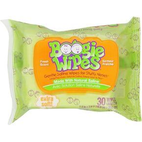 Boogie Wipes, Fresh Scent Wet Nose Wipes for Kids and Baby, Allergy Relief, Soft Natural Saline Hand and Face Tissue with Aloe, Chamomile and Vitamin E