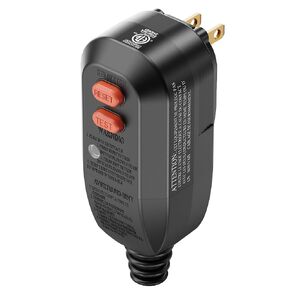 GFCI Plug Replacement,LOLARAN Replacement Plug 2 Prong 15Amp 2-Wires Ground Fault Circuit Interrupter Safety Plug,Waterproof,GFCI Plug for Air Conditioner,Power Pressure Washer,Ovens,Hot Tub,Black