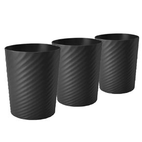 YGJT Small Trash Can, 3 Pack 1.8 Gallons Bathroom Trash Can, Slim Waste Basket, Round Garbage Can, Plastic Trash Bin for Kitchen, Dorm, Bedroom, Office, Living Room, Study, Compact Spaces(White)