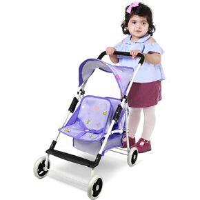 Baby Doll Collection Anivia Doll Stroller Heart Design Gifts for Toddlers and Girls Foldable Doll Stroller (DA208 Pink)…