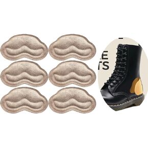 Space Lion Leather Heel Pads Liner Cushions,Inserts for Loose Shoes and Boot, Improved Shoe Fit and Comfort,Prevent Heel Slip and Blister 3 Pairs(Nude,0.2inch)