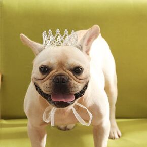 Lovelyshop Pet Series Diamond Shape Grand Rhinestone Full Round Dog/Cat Crown for Royal Family Costume Hair Accessories-Medium