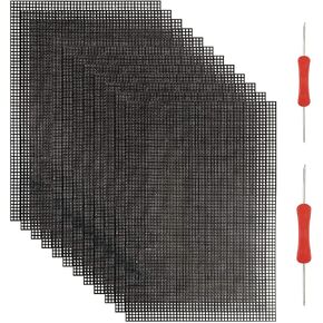 12PCS Plastic Mesh Canvas Sheets, 20x13 Inch Plastic Mesh Sheets for Crafts, Black Plastic Canvas and Embroidery Tools for Embroidery Crafting Knit