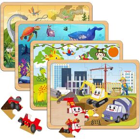 Puzzles for Kids Ages 4-6, Set of 4 Packs with 24-Piece,Preschool Educational Brain Teaser Toys for Boys and Girls 3-8 Years Old